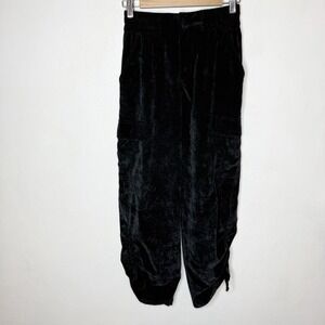 Nike Black Corduroy Chicago Pants Baggy Loose Fit Ankle Tie Women's XS Black